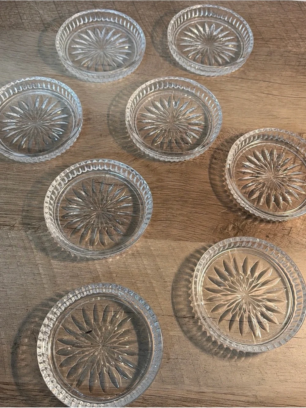 (8) Vintage Princess House Crystal Royal Highlights Coasters, Set Of 8